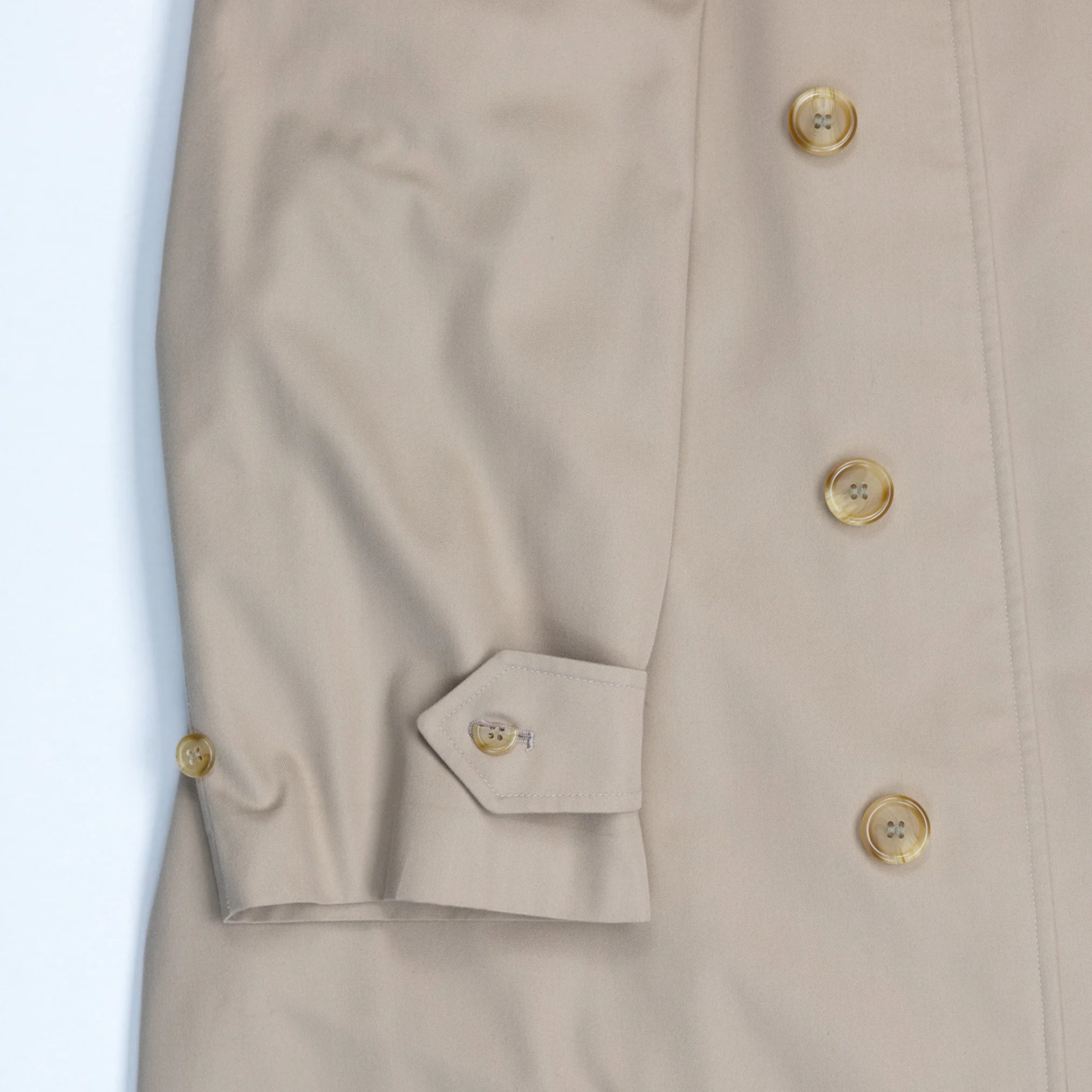 Long Gabardine Car Coat in Lichen #1216 - Image 3