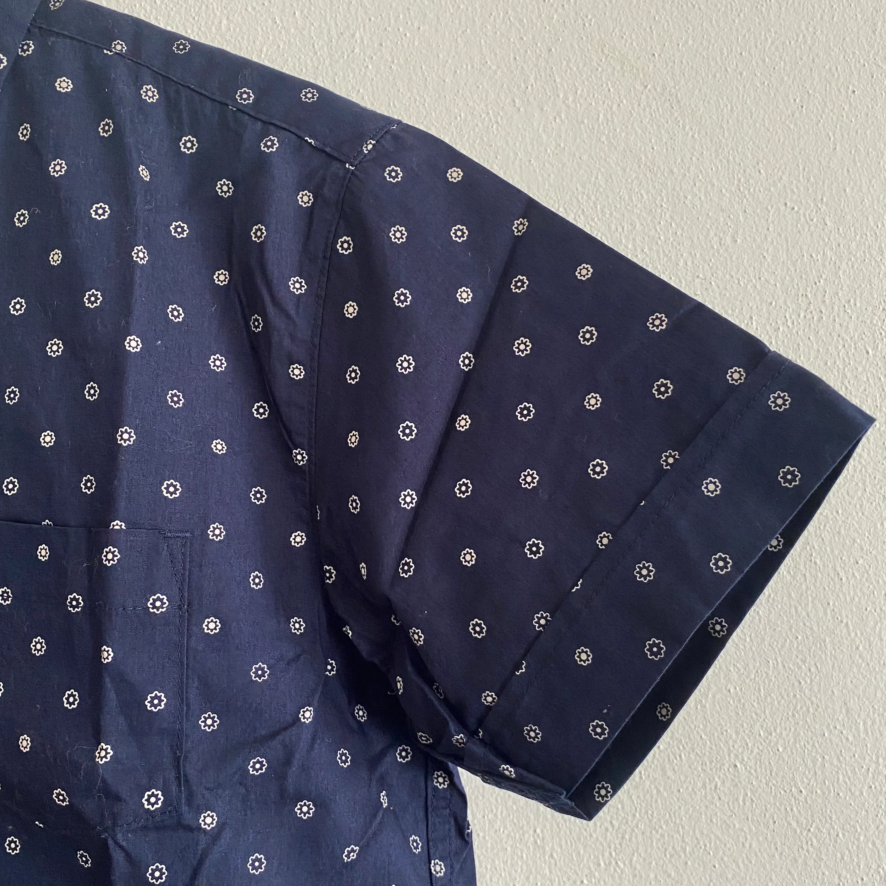 Floral Button Down Shirt in Navy #352 - Image 3